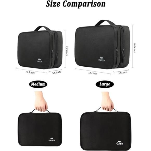 Multifunctional Electronic Bag Portable Waterproof Bag, 2 Layers, Black - Picture 3 of 6